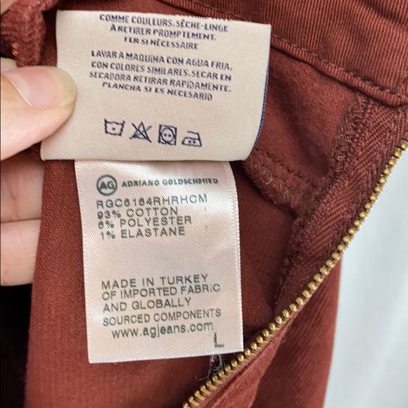 New AG Paneled Isabelle Overall for Anthropologie large Rust Autumn fall pumpkin - Picture 9 of 10